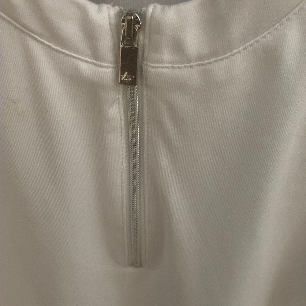 bolle White Mesh-Panel Athletic Tank Top with Front Zip - Picture 5 of 6
